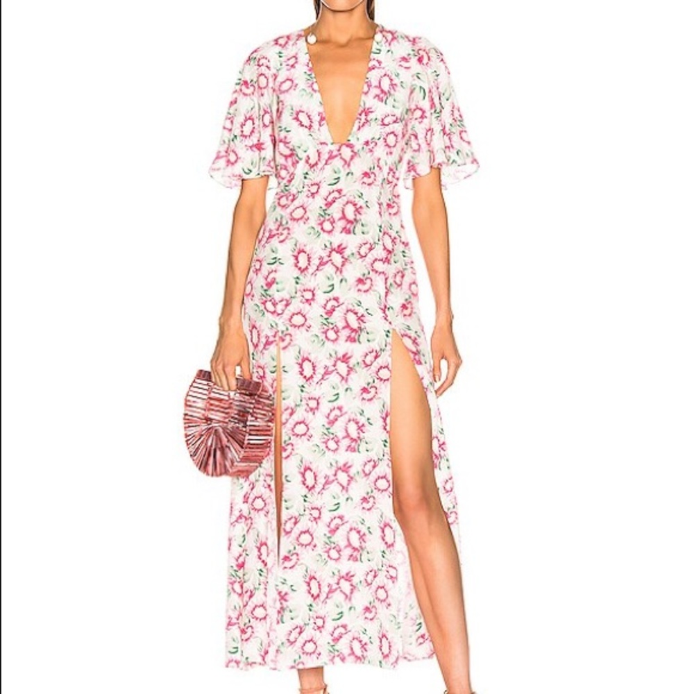 Les Reveires Silk Floral Dress